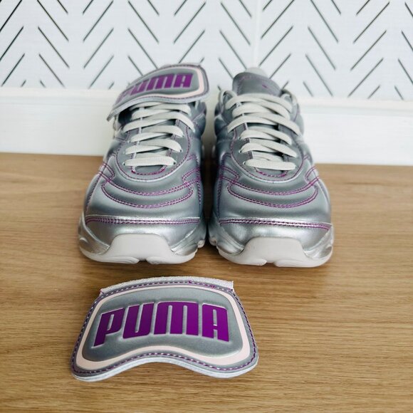 ⭐PUMA x DUA LIPA Cell Dome King ML Trainer Sneaker Sz 9 Metallic Silver Pink Y2K - Picture 5 of 10